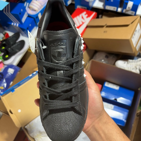 Women’s Adidas Superstar Black/Studded White - Picture 2 of 7